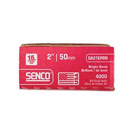 SENCO DA21EPBN Finish Nail, 2 in L, 15 Gauge, Steel, Bright Basic, Brad Head, Smooth Shank