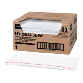 WypAll X50 Foodservice Towel, 1/4 Fold, 23-1/2 x 12-1/2, White