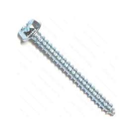 MIDWEST FASTENER 02941 Screw, #10 Thread, 2 in L, Coarse Thread, Hex, Slotted Drive, Self-Tapping, Sharp Point, Steel
