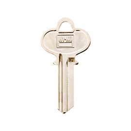 HY-KO 11010DE5 Key Blank, Brass, Nickel, For: Dexter Cabinet, House Locks and Padlocks