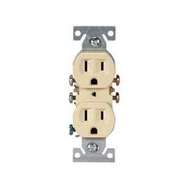 Eaton Wiring Devices 270V Duplex Receptacle, 2 -Pole, 15 A, 125 V, Push-in, Side Wiring, NEMA: 5-15R, Ivory