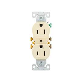 Eaton Wiring Devices 270LA Duplex Receptacle, 2 -Pole, 15 A, 125 V, Push-in, Side Wiring, NEMA: 5-15R