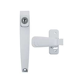 Wright Products VK444-2WH Pushbutton Latch, 3/4 to 2 in Thick Door, For: Out-Swinging Wood/Metal Screen, Storm Doors