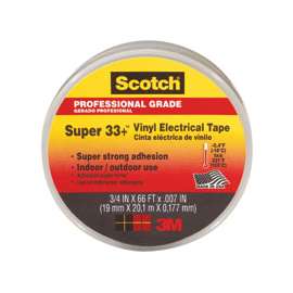 Scotch 06132 Electrical Tape, 66 ft L, 7 mil Thick, PVC Backing, Black