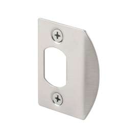 Defender Security E 2456 Latch Strike, 2-1/4 in L, 1-7/16 in W, Steel, Satin Nickel