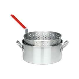 Bayou Classic 1201 Fryer Pot, 10 qt Capacity, 18 Gauge, Aluminum, Riveted Handle