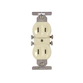 Eaton Wiring Devices 736V-BOX Duplex Receptacle, 2 -Pole, 15 A, 125 V, Side Wiring, NEMA: 1-15R, Ivory