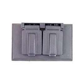 Eaton Wiring Devices S989-SP Cover, 2-13/64 in L, 3-3/32 in W, Rectangular, Metal, Gray, Powder-Coated