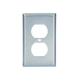 Eaton Wiring Devices 93101-BOX Receptacle Wallplate, 4-1/2 in L, 2-3/4 in W, 1 -Gang, 302 Stainless Steel