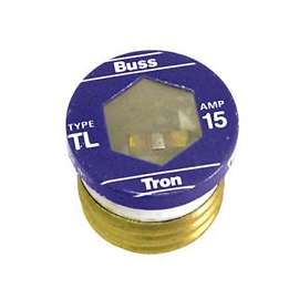 Bussmann TL-15 Plug Fuse, 15 A, 125 V, 10 kA Interrupt, Plastic Body, Time Delay Fuse