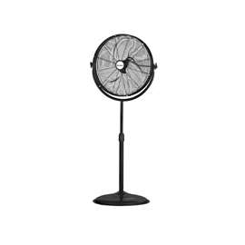 PowerZone FES50-T5 High-Velocity Pedestal Stand Fan, 120 V, 1.25 A, 20 in Dia Blade, 3-Blade, Metal Blade, Black