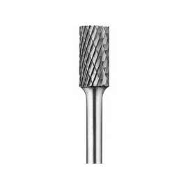 Carbide Cylindrical/Plain Bur Bit, 1/2"Dia. x 1"L Cut, 1/4" Shank, Alt. Diamond