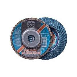 POLIFAN Flap Discs, 5 in, 40 Grit, 5/8 Arbor, 12,200 rpm, Z-Curve, T29