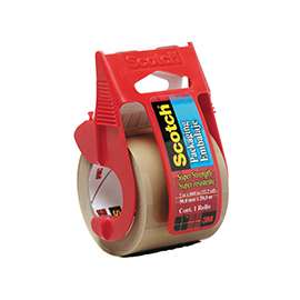 Scotch 347 Packaging Tape, 20.3 m L, 50.8 mm W, Polypropylene Backing, Tan