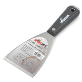 MARKSON Scraper Tool 3", Putty Knife with High Carbon Steel Blade, Spackle Knife Chrome-Plated Zinc Hammer End, Mirror Polished Handle