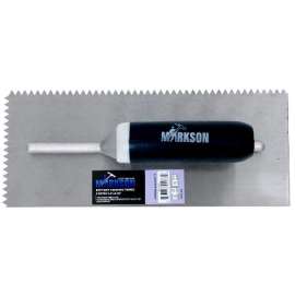 MARKSON V Notch Trowel with Soft Grip Handle, Drywall Trowel Notch 3/16" x 1/4" V Notch Trowel, High Carbon Steel