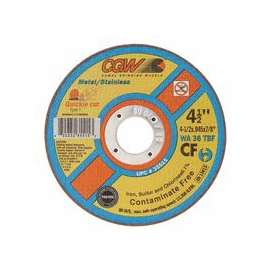 Contaminate Free Cut-Off Wheel, 4 1/2 in Dia, .045 in Thick, 36 Grit Alum. Oxide