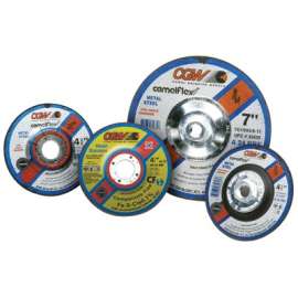 Depressed Center Wheel, 4 1/2 in Dia, 1/8 in Thick, 7/8 in Arbor, Hardness S
