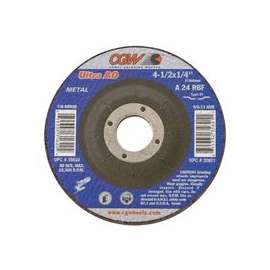 Depressed Center Wheel, 4 1/2 in Dia, 1/4 in Thick, 7/8 Arbor, Hardness Grade S