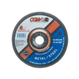 Cut-Off Wheel, Type 27, 6 in Dia, .045 in Thick, 60 Grit Zirconia/Alum.