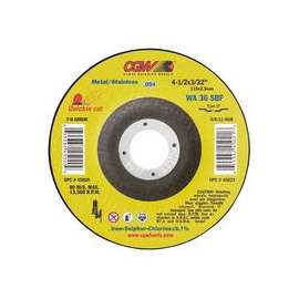 Thin Cut-Off Wheel, 4 1/2 in Dia, 3/32 in Thick, 7/8 Arbor, 36 Grit Alum. Oxide