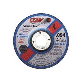 Thin Cut-Off Wheel, 4 1/2 in Dia, 3/32 in Thick, 5/8 Arbor, 36 Grit Alum. Oxide