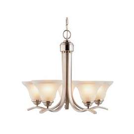 Boston Harbor Dimmable Chandelier, (5) 60/13 W Medium A19/Cfl Lamp, Chain Hanging, Frosted Glass Shade