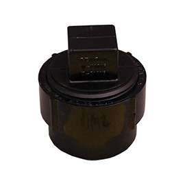 CANPLAS 103704ASBC Cleanout Body with Plug, 4 in, FNPT x Spigot, ABS, Black, SCH 40 Schedule