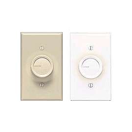 Lutron DNG-600PH-DK Rotary Dimmer, 120 V, 600 W, Halogen, Incandescent Lamp, Ivory/White