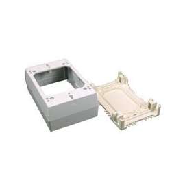 Wiremold NM NM3 Outlet Box, 1 -Gang, 0 -Knockout, Plastic, Ivory, Wall Mounting