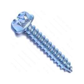 MIDWEST FASTENER 02959 Screw, #14 Thread, 1-1/2 in L, Coarse Thread, Hex, Slotted Drive, Self-Tapping, Sharp Point, Zinc
