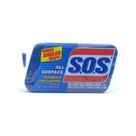 S.O.S 91017 Scrub Sponge, 4-1/2 in L, 2-1/2 in W, 1 in Thick, Scrim, Blue