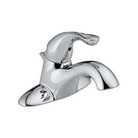 DELTA Classic Series 520-DST Bathroom Faucet, 1.2 gpm, 1-Faucet Handle, Brass, Chrome Plated, Lever Handle, Rigid Spout