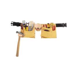 CLC Tool Works Series I370X3 Work Apron, 29 to 46 in Waist, Suede Leather, Tan, 8-Pocket