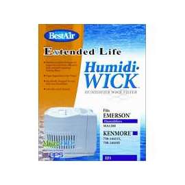 BestAir EF21-5/EF1 Wick Filter, 31 in L, 7/8 in W, White