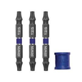 IRWIN 1903514 Double-Ended Bit Set with Magnetic Screw-Hold Attachment, Steel, 4-Piece