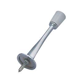 Prosource H20-Z022-PS Heavy-Duty Rigid Door Stop, 3-1/8 in Dia Base, 3-1/8 in Projection, Die-Cast Zinc & Plastic