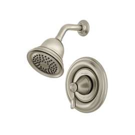 American Standard 7262S Showerhead and Valve, 2 gpm, Brass, Brushed Nickel, Lever Handle
