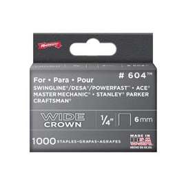 Arrow 600 Series 60430 Flat, Wide Crown Staple, 1/4 in L Leg