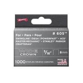 Arrow 600 Series 60530 Flat, Wide Crown Staple, 5/16 in L Leg