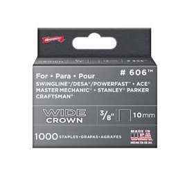 Arrow 600 Series 60630 Flat, Wide Crown Staple, 3/8 in L Leg