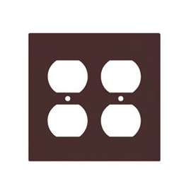 Eaton Wiring Devices 2150B-BOX Receptacle Wallplate, 4-1/2 in L, 4-9/16 in W, 2 -Gang, Thermoset, Brown