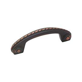 Amerock BP53470ORB Cabinet Pull, 3-3/4 in L Handle, 1-1/4 in H Handle, 1-3/16 in Projection, Zinc, Oil-Rubbed Bronze