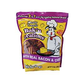 Meaty Treats 17062 Dog Treat, Bacon, Cheese Flavor, 25 oz Bag