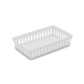Sterilite 16068024 Storage Tray, 0.7 cu-ft Capacity, Plastic, White
