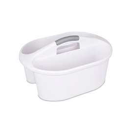 Sterilite 15888006 Storage Caddy, Plastic, White, 13-1/4 in OAW, 8-7/8 in OAH