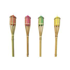 Seasonal Trends Y2566 4 ft Promo Bamboo Torch, 2.36 in H, Bamboo, Fiberglass, and Metal, Multi