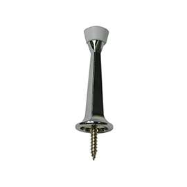 Prosource CL-208P-CH-PS Heavy-Duty Rigid Door Stop, 1 in Dia Base, 3 in Projection, Die-Cast Zinc & Plastic, Chrome