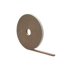 M-D 02816 Foam Tape, 1/2 in W, 17 ft L, 1/4 in Thick, PVC, Brown