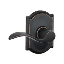 Schlage Accent Series F10VACC716CAM Passage Lever Lockset, Zinc, Aged Bronze